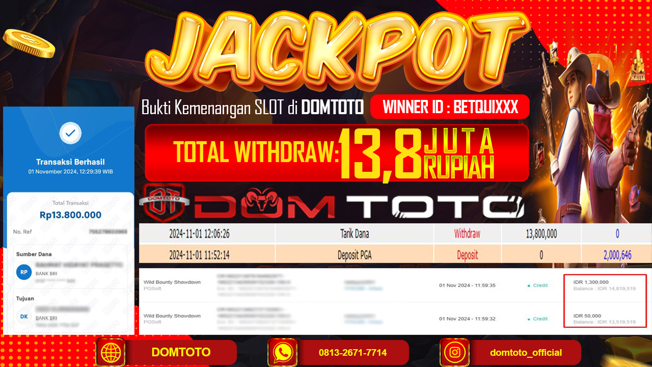 JACKPOT SLOT WILD BOUNTY SHOWDOWN 01 NOVEMBER 2024